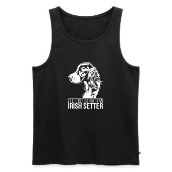 La vie de setter irlandais est meilleure Chiens Chien Wilsigns - Débardeur bio Premium Homme - noir - Devant - Michal (187cm)