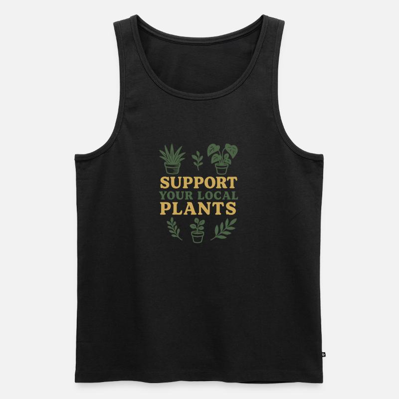 Support Your Local Plants - Männer Premium Bio Tank Top - Schwarz