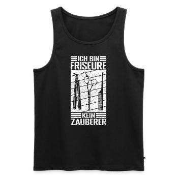 Ich bin Friseur, kein Zauberer Spruch Haarstylist - Männer Premium Bio Tank Top - Schwarz - Vorne - AI Model Male 178 light (178cm)