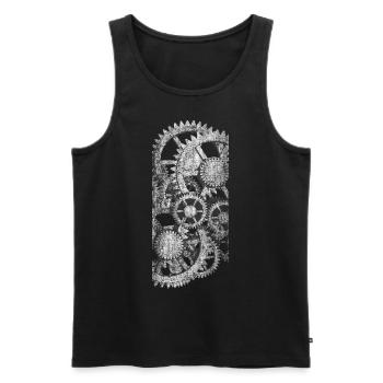 Steampunk Steam Punk Gears Gear - Débardeur bio Premium Homme - noir - Devant - Michal (187cm)