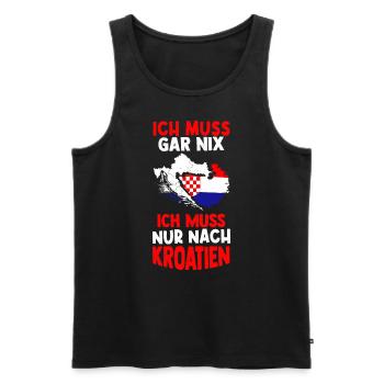 Kroatien Sommerferien Urlaub Sommerurlaub Sonne Ur - Männer Premium Bio Tank Top - Schwarz - Vorne - Michal (187cm)