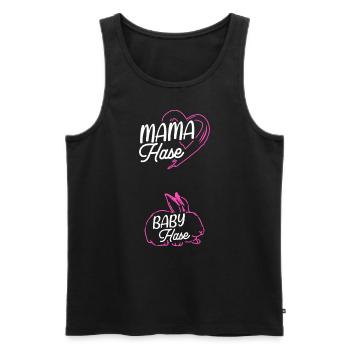 Maman Lapin Bébé Lapin Fête des Mères - Débardeur bio Premium Homme - noir - Devant - AI Model Male 178 light (178cm)
