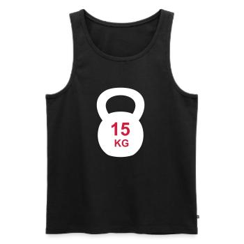 Kettlebell 10 kg - Männer Premium Bio Tank Top - Schwarz - Vorne - Michal (187cm)