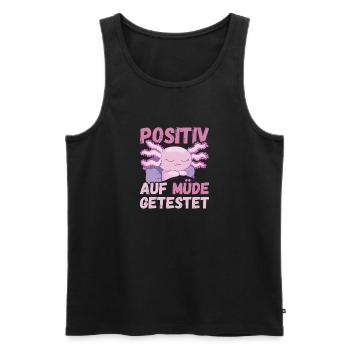Positiv auf Müde getestet Axolotl Fun - Männer Premium Bio Tank Top - Schwarz - Vorne - AI Model Male 178 light (178cm)