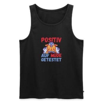 Positiv auf Müde getestet Katze Fun - Männer Premium Bio Tank Top - Schwarz - Vorne - AI Model Male 178 light (178cm)