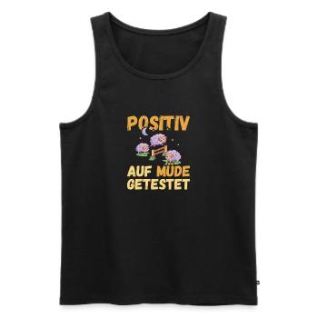 Positiv auf Müde getestet Schafe Fun - Männer Premium Bio Tank Top - Schwarz - Vorne - AI Model Male 178 light (178cm)
