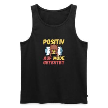 Positiv auf Müde getestet Bär Fun - Männer Premium Bio Tank Top - Schwarz - Vorne - Michal (187cm)