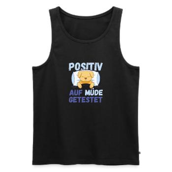 Positiv auf Müde getestet Hund Fun - Männer Premium Bio Tank Top - Schwarz - Vorne - Michal (187cm)