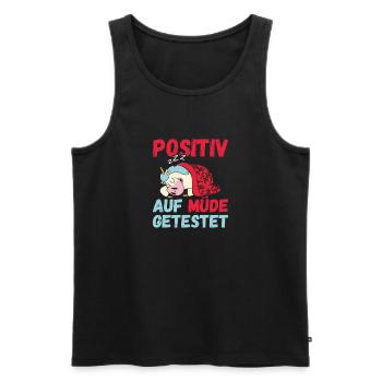 Positiv auf Müde getestet Unicorn Fun - Männer Premium Bio Tank Top - Schwarz - Vorne - AI Model Male 178 light (178cm)