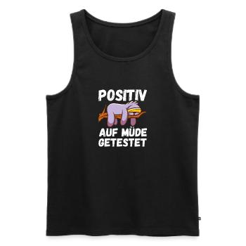 Positiv auf Müde getestet Sloth Fun - Männer Premium Bio Tank Top - Schwarz - Vorne - Michal (187cm)