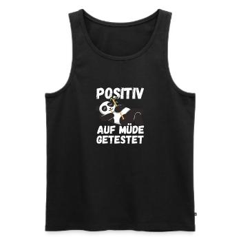 Positiv auf Müde getestet Pandas Fun - Männer Premium Bio Tank Top - Schwarz - Vorne - Michal (187cm)
