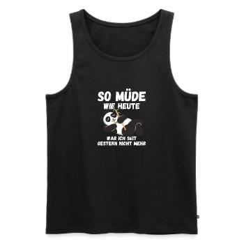 So müde wie heute war gestern nicht Pandas Fun - Männer Premium Bio Tank Top - Schwarz - Vorne - AI Model Male 178 light (178cm)