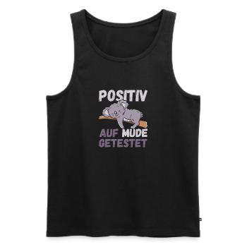 Positiv auf Müde getestet Koalas Fun - Männer Premium Bio Tank Top - Schwarz - Vorne - AI Model Male 178 light (178cm)