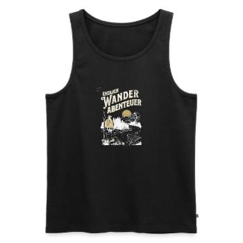 Endlich Wander Abenteuer Vintage Look - Männer Premium Bio Tank Top - Schwarz - Vorne - Michal (187cm)