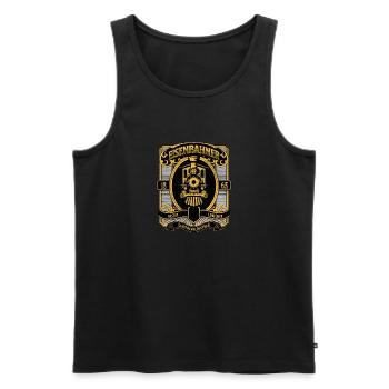 Railway Train driver Engine driver Steam locomotive Railway - Men's Premium Organic Tank Top - black - Front - Michal (187cm)