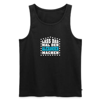 Lass das mal den STEFAN machen Vornamen Spruch - Männer Premium Bio Tank Top - Schwarz - Vorne - AI Model Male 178 light (178cm)