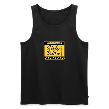 Warning!! Girls Trip in Progress - Men's Premium Organic Tank Top - black - Front - AI Model Male 178 light (178cm)
