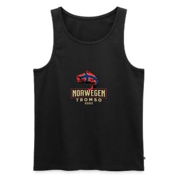 Angelurlaub Angeltour in Norwegen Tromsø - Männer Premium Bio Tank Top - Schwarz - Vorne - AI Model Male 178 light (178cm)