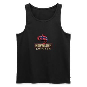 Angelurlaub Angeltour in Norwegen Lofoten - Männer Premium Bio Tank Top - Schwarz - Vorne - AI Model Male 178 light (178cm)