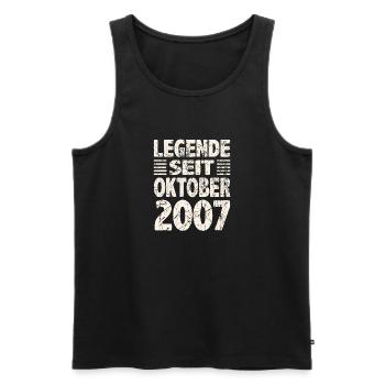 Oktober 2007 Legende seit 16 Jahren Mann Frau - Männer Premium Bio Tank Top - Schwarz - Vorne - Michal (187cm)