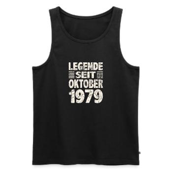 Oktober 1979 Legende seit 44 Jahren Mann Frau - Männer Premium Bio Tank Top - Schwarz - Vorne - Michal (187cm)