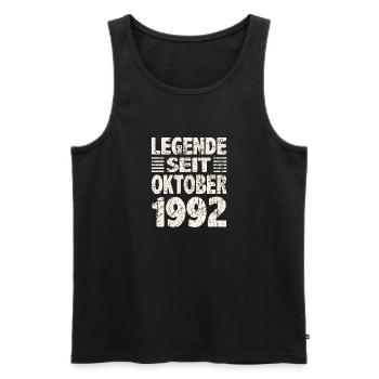 Oktober 1992 Legende seit 31 Jahren Mann Frau - Männer Premium Bio Tank Top - Schwarz - Vorne - Michal (187cm)
