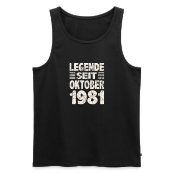 Oktober 1981 Legende seit 42 Jahren Mann Frau - Männer Premium Bio Tank Top - Schwarz - Vorne - Michal (187cm)