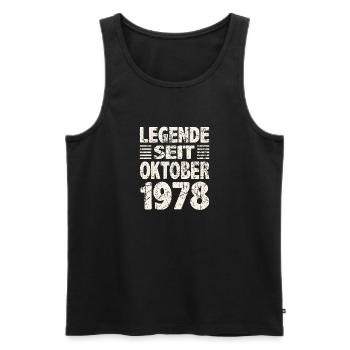 Oktober 1978 Legende seit 45 Jahren Mann Frau - Männer Premium Bio Tank Top - Schwarz - Vorne - Michal (187cm)