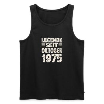 Oktober 1975 Legende seit 48 Jahren Mann Frau - Männer Premium Bio Tank Top - Schwarz - Vorne - Michal (187cm)