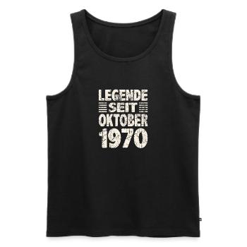 Oktober 1970 Legende seit 53 Jahren Mann Frau - Männer Premium Bio Tank Top - Schwarz - Vorne - Michal (187cm)