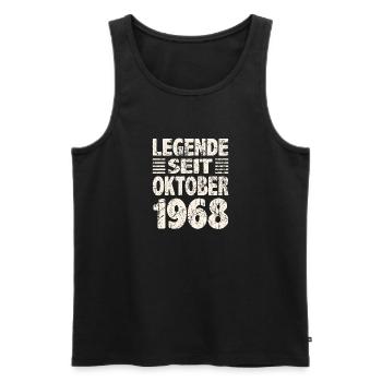 Oktober 1968 Legende seit 55 Jahren Mann Frau - Männer Premium Bio Tank Top - Schwarz - Vorne - Michal (187cm)