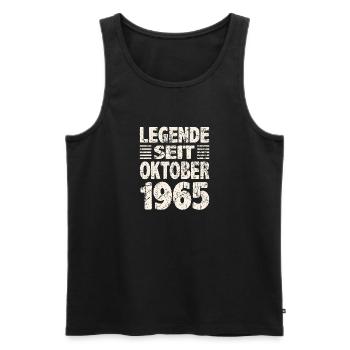 Oktober 1965 Legende seit 58 Jahren Mann Frau - Männer Premium Bio Tank Top - Schwarz - Vorne - Michal (187cm)