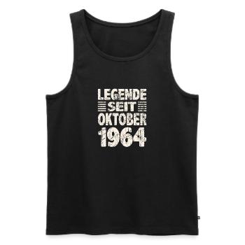 Oktober 1964 Legende seit 59 Jahren Mann Frau - Männer Premium Bio Tank Top - Schwarz - Vorne - Michal (187cm)