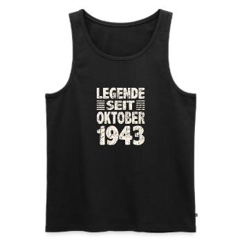 Oktober 1943 Legende seit 80 Jahren Mann Frau - Männer Premium Bio Tank Top - Schwarz - Vorne - Michal (187cm)