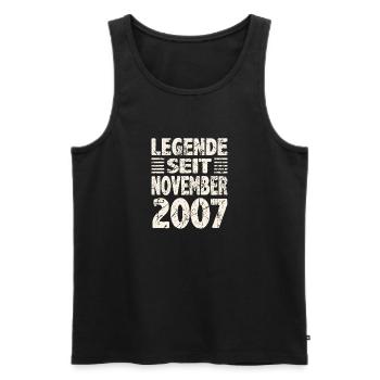 November 2007 Legende seit 16 Jahren Mann Frau - Männer Premium Bio Tank Top - Schwarz - Vorne - Michal (187cm)