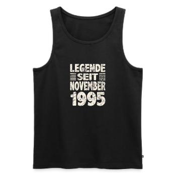 November 1995 Legende seit 28 Jahren Mann Frau - Männer Premium Bio Tank Top - Schwarz - Vorne - Michal (187cm)