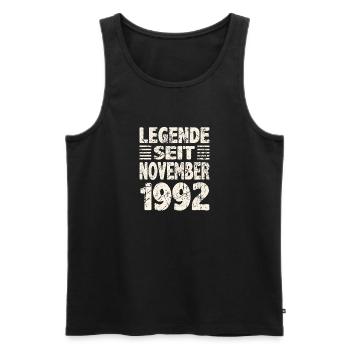 November 1992 Legende seit 31 Jahren Mann Frau - Männer Premium Bio Tank Top - Schwarz - Vorne - Michal (187cm)