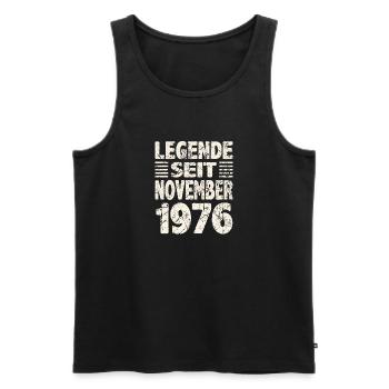 November 1976 Legende seit 47 Jahren Mann Frau - Männer Premium Bio Tank Top - Schwarz - Vorne - Michal (187cm)