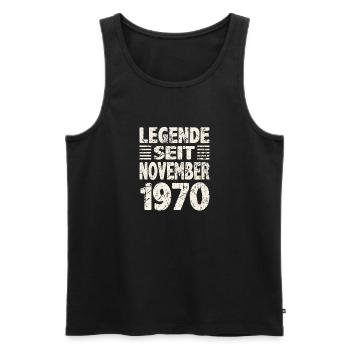 November 1970 Legende seit 53 Jahren Mann Frau - Männer Premium Bio Tank Top - Schwarz - Vorne - Michal (187cm)