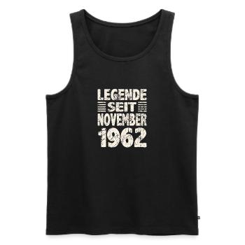 November 1962 Legende seit 61 Jahren Mann Frau - Männer Premium Bio Tank Top - Schwarz - Vorne - Michal (187cm)
