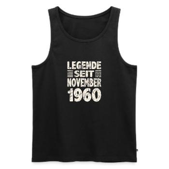 November 1960 Legende seit 63 Jahren Mann Frau - Männer Premium Bio Tank Top - Schwarz - Vorne - Michal (187cm)