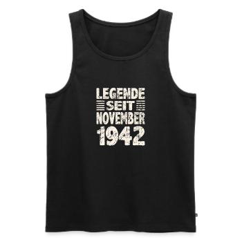 November 1942 Legende seit 81 Jahren Mann Frau - Männer Premium Bio Tank Top - Schwarz - Vorne - Michal (187cm)
