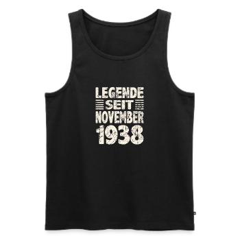 November 1938 Legende seit 85 Jahren Mann Frau - Männer Premium Bio Tank Top - Schwarz - Vorne - Michal (187cm)