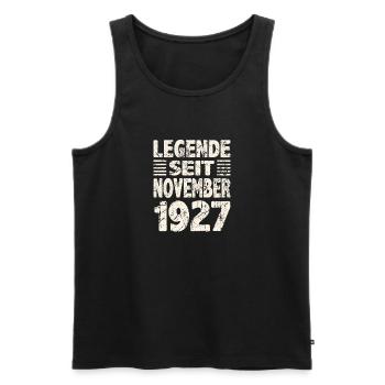 November 1927 Legende seit 96 Jahren Mann Frau - Männer Premium Bio Tank Top - Schwarz - Vorne - Michal (187cm)