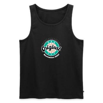 November 2007 Original 16 Jahren Mann Frau - Männer Premium Bio Tank Top - Schwarz - Vorne - Michal (187cm)