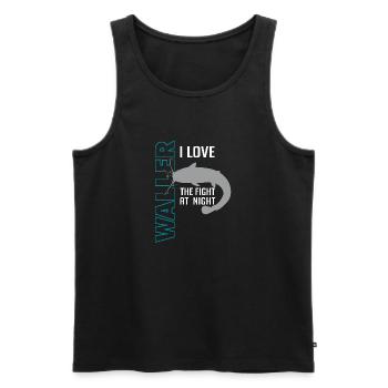Waller fischen Nachtangeln Angler und Anglerin - Männer Premium Bio Tank Top - Schwarz - Vorne - Michal (187cm)