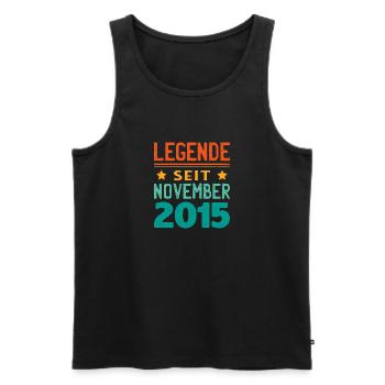 November 2015 Legende seit 8 Jahren Mann Frau - Männer Premium Bio Tank Top - Schwarz - Vorne - Michal (187cm)