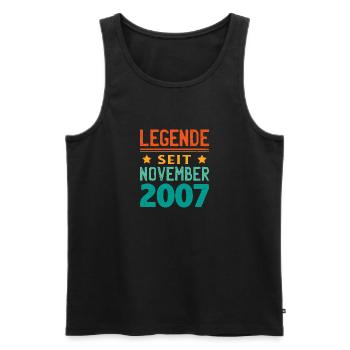 November 2007 Legende seit 16 Jahren Mann Frau - Männer Premium Bio Tank Top - Schwarz - Vorne - Michal (187cm)