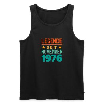 November 1976 Legende seit 47 Jahren Mann Frau - Männer Premium Bio Tank Top - Schwarz - Vorne - Michal (187cm)