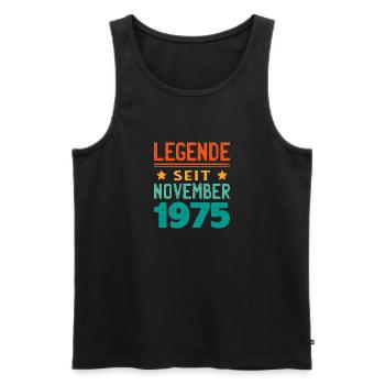November 1975 Legende seit 48 Jahren Mann Frau - Männer Premium Bio Tank Top - Schwarz - Vorne - AI Model Male 178 light (178cm)